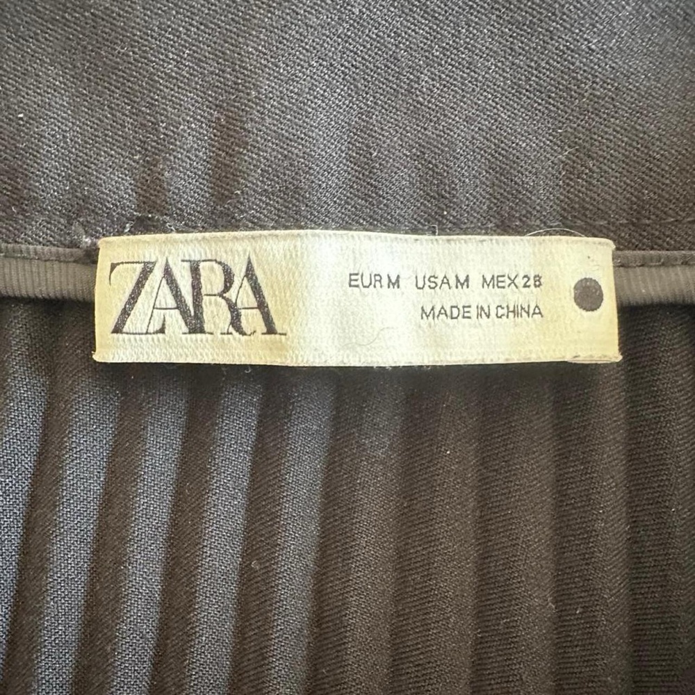 Zara black pleated midi skirt with belt size M goth grunge dark academia witchy - Picture 7 of 8